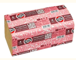 Рушники паперові макулатурні V склад 1-шарові (210*220мм/150шт) сірі ТМ EGO